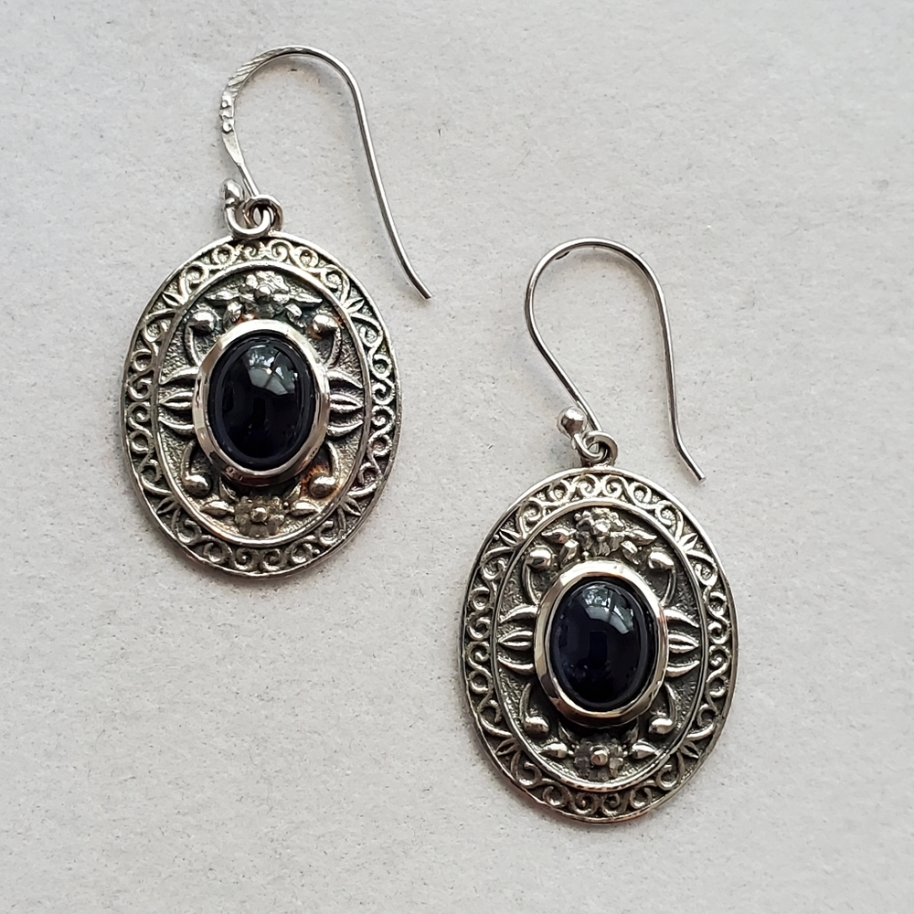 Sterling Sapphire Earrings - Picture 2 of 16